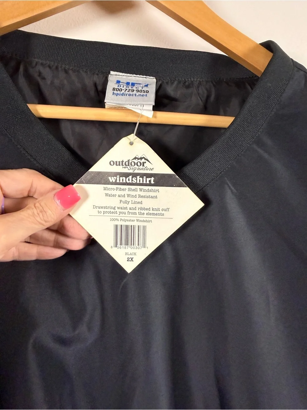 Signature Black Windbreaker Pullover Jacket NWT